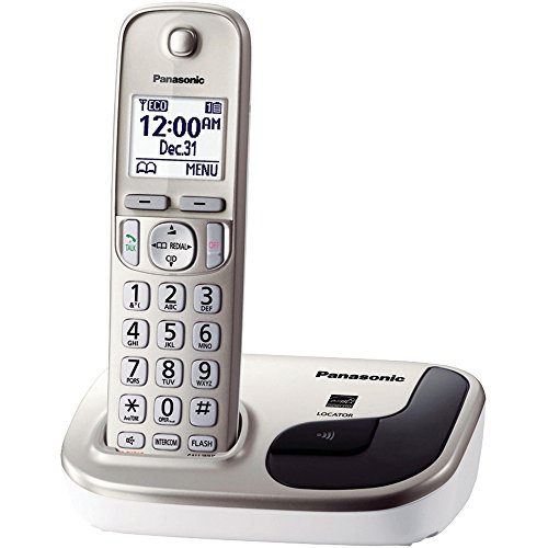Panasonic KX-TGD210N DECT 6.0 1.9 GHz Expandable Digital Cordless Phone with 1 Handset, Silver and White