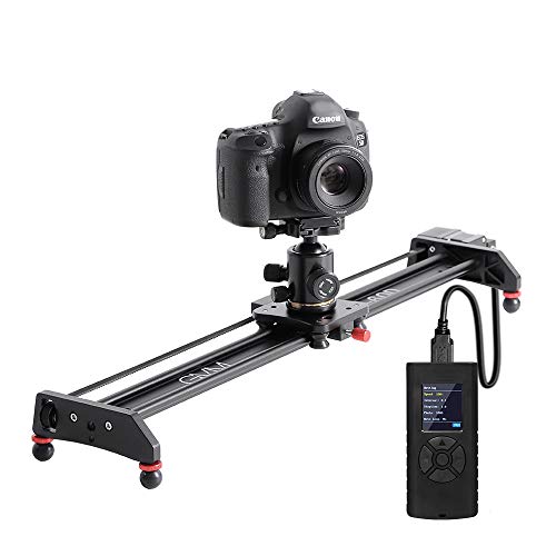 GVM Camera Slider, 27” Aluminum Alloy Motorized Slider with Time-Lapse, Video Shooting and Round Trip Shooting, Track Dolly Rail for Most DSLR Cameras for Interview Photography