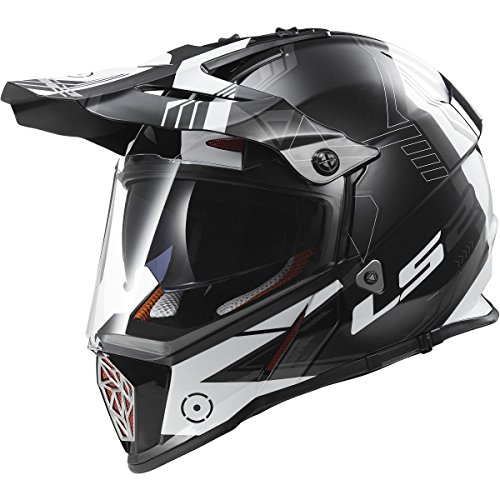 LS2 Helmets Pioneer Trigger Adventure Off Road Motorcycle Helmet with Sunshield (White, Large)