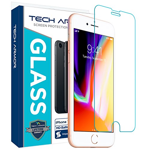 Tech Armor Ballistic Glass Screen Protector Designed for Apple iPhone 6 Plus, 7 Plus, and 8 Plus Tempered Glass 1 Pack