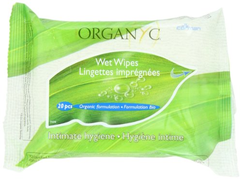 ORGANYC Made with 100% Organic Cotton Feminine Hygiene Wipes, 20-count Packages (Pack of 6)