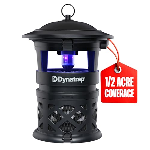Dynatrap DT1130SR 1/2 Acre Mosquito & Flying Insect Outdoor Trap and Killer – Kills Mosquitoes, Flies, Wasps, Gnats, & Other Flying Insects - Bug Zapper Alternative – Black
