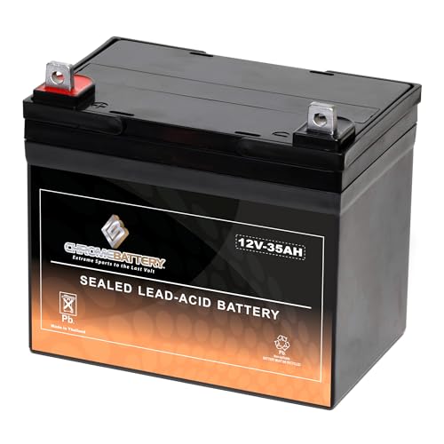 CB CHROMEBATTERY 12V 35AH T3 Maintenance-Free Battery for Alarm Systems, Scooters, Toys, Emergency Lights, and More - Nut and Bolt (T3) Terminal