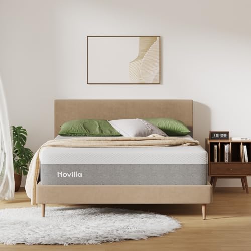 Novilla Queen Size Mattress, 12 Inch Gel Memory Foam Mattress for Cool Night & Pressure Relief, Medium Plush Feel with Motion Isolating, Bliss