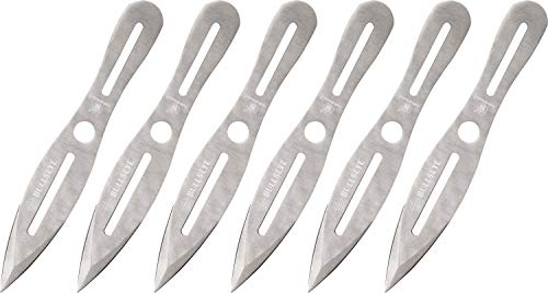 Smith & Wesson 8in Throwing Knives Set 6 Pack with Nylon Belt Sheath and Ergonomic Design for Outdoor, Recreation and Competition