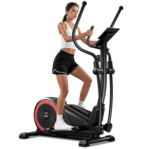 UMAY Elliptical Machine for Home, Elliptical Exercise Machine with 8 Levels Resistance & Pulse Rate Grips, Silent Magnetic Elliptical Trainer with 15.5' Stride and LCD Monitor, 350LBS Weight Capacity