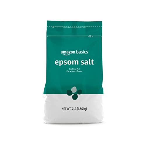 Amazon Brand - Solimo Epsom Salt Soaking Aid, Eucalyptus Scented, 3 Pound