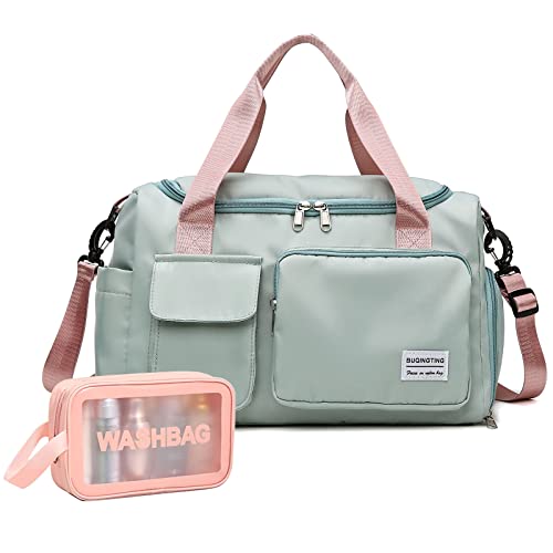 Small Gym Bag for Women, Travel Duffle Bag Carry On Weekender Bag with Shoe Compartment, 05#green, Gym Bag & Toiletry Bag, Gym Bag&toiletry Bag