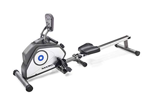 Marcy Foldable 8-Level Magnetic Resistance Rowing Machine with Transport Wheels NS-40503RW,Grey