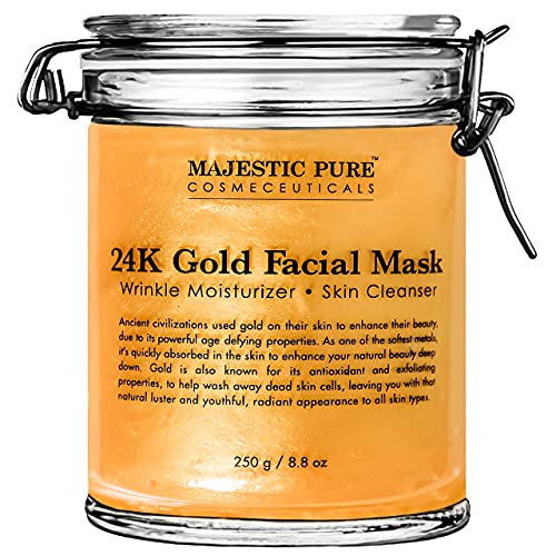 Majestic Pure Gold Facial Mask, Help Reduces the Appearances of Fine Lines and Wrinkles, Ancient Gold Face Mask Formula - 8.8 Oz