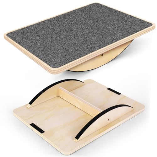 Balance Board Professional Wobble Board for Adults Anti-Slip 350LBS Balance Boards for Physical Therapy Standing Desk Core Strength Wooden Balance Board Rocker Board