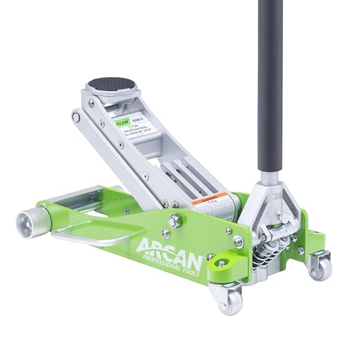 ARCAN Tools 3-Ton Quick Rise Aluminum Floor Jack with Dual Pump Pistons & Reinforced Lifting Arm (A20018_A20019)