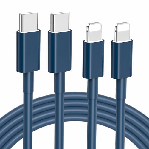 USB C to ightning Cable 2Pack 6FT for iPhone Fast Charger Cable【MFi Certified】 Type C to ightning Charging Cord Compatible with iPhone 14 13 13 Pro Max 12 12 Pro Max 11 XS XR X 8 iPad, Blue