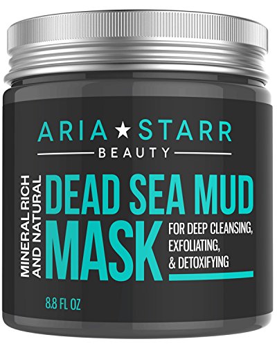 Aria Starr Dead Sea Mud Mask For Face, Acne, Oily Skin & Blackheads - Facial Pore Minimizer, Reducer & Pores Cleanser Treatment - Natural For Younger Looking Skin