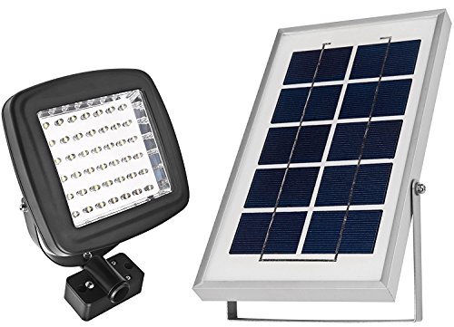 MicroSolar 180 LUMEN - NATURAL WHITE (NOT BLUISH) - Solar Flood Light - Automatically Working from Dusk to Dawn at Good Sunshine - ALUMINUM Panel - Ground / Wall Mounted - 2 AXES Adjustable Lamp - FL2