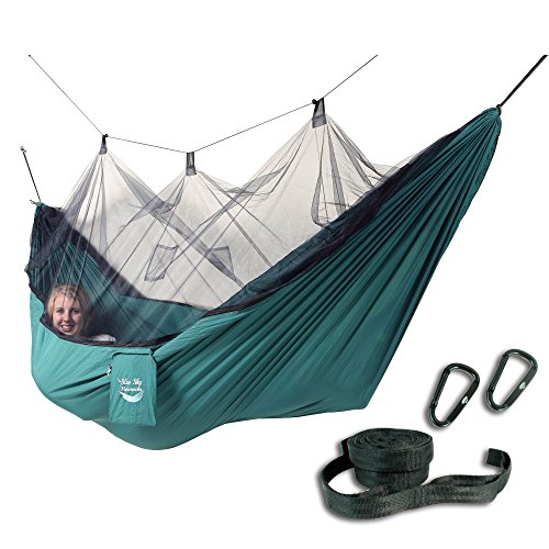Blue Sky Outdoor Mosquito Traveler Hammock with Free Tree Straps, Green