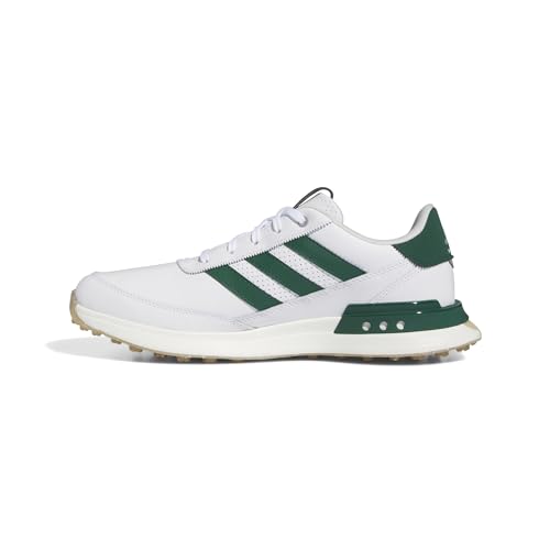 adidas Men's S2G Spikeless Leather 24 Golf Shoes, Footwear White/Collegiate Green/Gum 4, 10
