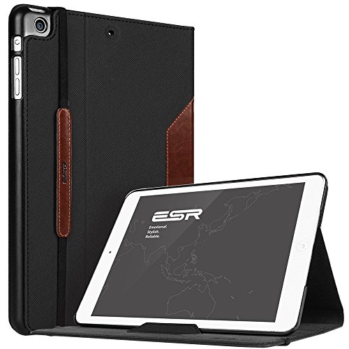 ESR iPad Mini Case, Folio Stand Case Cover with Elastic Strap and Auto Wake Up/Sleep Function [Business Style Case] Compatible for iPad Mini 3 / iPad Mini 2 / iPad Mini (Brown)