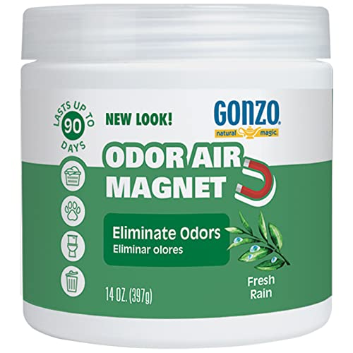 Gonzo Odor Absorbing Gel - Odor Eliminator for Car RV Closet Bathroom Pet Area Attic & More - Captures and Absorbs Smoke Mold and Other Odors - 14 Ounce