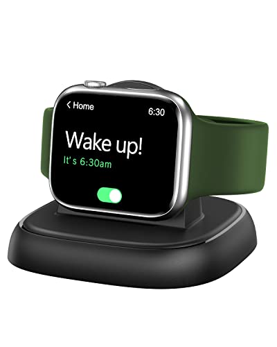 NEWDERY Charger Stand for Apple Watch, Portable Watch Charger for iWatch with USB C Cable,Fast Charging,Wireless Charging Station for iWatch Series 10/9/8/7/6/Ultra/5/3/2/SE, Black