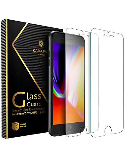 Anker Protector GlassGuard for iPhone 8 Plus / 7 Plus with Double Defence Technology and Tempered Glass(2 PACK)