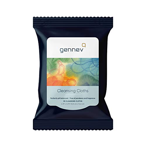 Feminine Wipes (30 Count) by Gennev, Cleansing Cloths for Women, Ultra-Gentle and Moisturizing for Sensitive Skin, All-Natural for Your Intimate Area, pH-Balanced, Free of Parabens and Fragrance