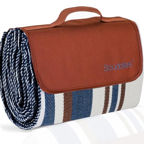 scuddles 60' x 60' Extra Large Outdoor Picnic Blanket – Waterproof, Foldable Travel Mat for Beach, Camping, Grass, Lawn, Park, Summers – Dual Layer, Soft Throw Rug Fits 4 Adults