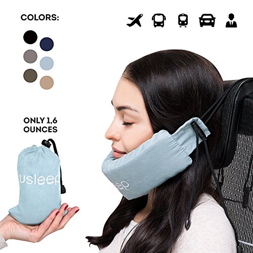 Usleep Travel Pillow - Trip is 50% More Comfortable Than Any Other Classical Travel Pillow Due to Innovational Design and Premium Materials (Blue)