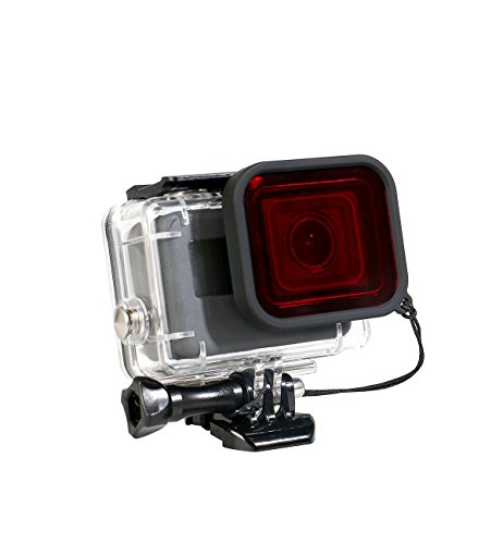 CEARI 45M Underwater Waterproof Diving Housing Protective Case Cover with Red Filter for Gopro Hero 5 Action Camera, Black