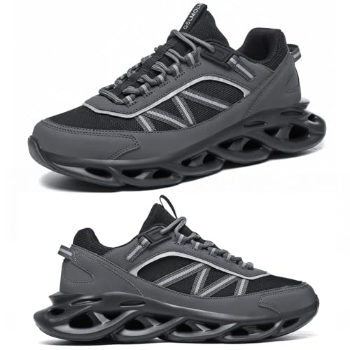 GSLMOLN Men's Walking Running Shoes Lightweight Non-Slip Fashion Casual Sneakers Athletic Breathable Mesh Tennis Sneakers Jogging Cross Training Black