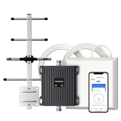 Cell Phone Signal Booster for Verizon and AT&T | Up to 4,500 Sq Ft | Boost 4G LTE 5G Signal on Band 12/13/17 | 65dB Dual Band Cellular Repeater with High Gain Antennas | FCC Approved