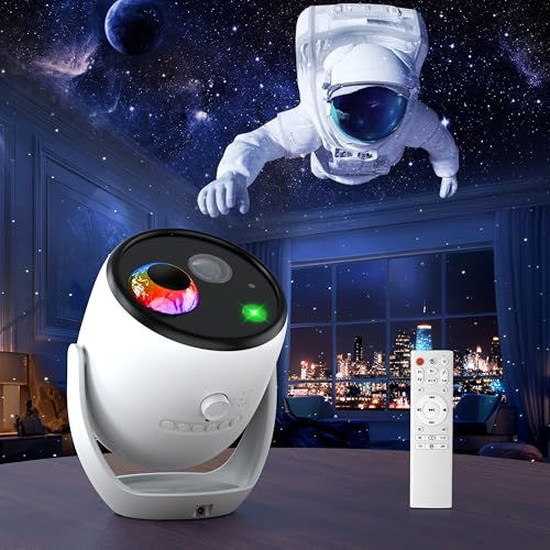 3D Galaxy Projector, AIRIVO 3D Visual Star Projector with 65 3D Scenes, Planetarium Projector with Bluetooth Speaker, Moving Stars, Night Light Projector for Room Decor, Kids Adults, Christmas Gifts