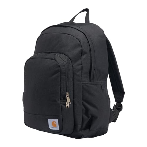 Carhartt 25L Classic Laptop Backpack, Durable Water-Resistant Pack W/ 15' Laptop Sleeve and Multiple Organizational Compartments, PFAS Free, Black