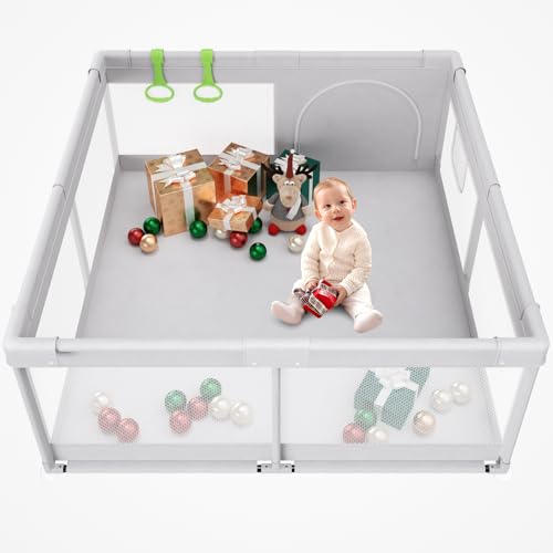 Baby Playpen, 47x47 in Small Play Pen,Toddler Playpen for Apartment,Play Yard,Activity Fence, Extra Large Baby Playard