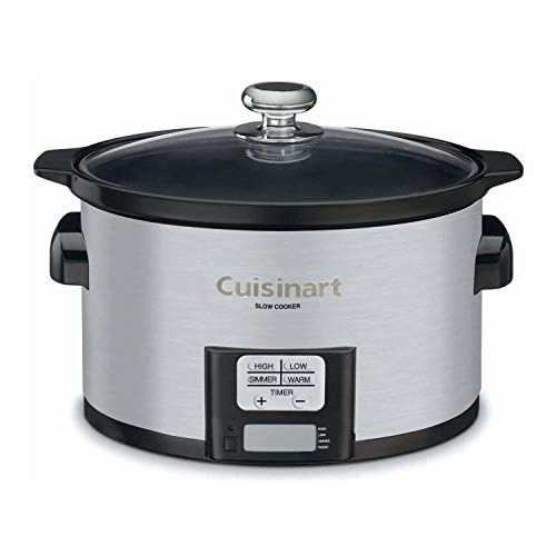 Cuisinart PSC-350 3-1/2-Quart Programmable Slow Cooker, Silver, 9-1/2 in H x 9.1 in W x 12.67 in L