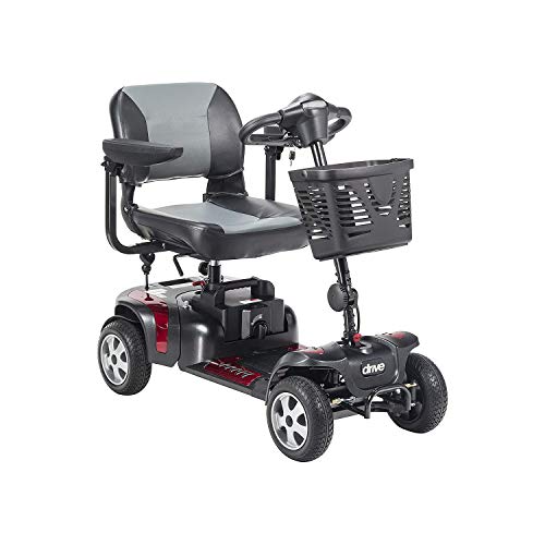 Drive Medical Phoenix LT 4 Wheel Mobility Scooter 350lb Weight Cap New Model, Red/Blue/Grey