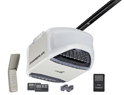Chamberlain Pd612Ev Garage Door Opener, 1/2 Hp, Durable Chain Drive Operation, Myq Smartphone Control Enabled (Internet Gateway Sold Separately), Includes 2-3 Button Remotes, Keyless Entry Keypad, Multi-Function Wall Control Panel