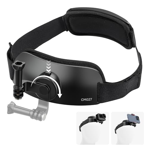 ULANZI CM027 Phone Head Strap Mount Support Vertical Shots for iPhone, GoPro Hero 12 11 10 9 8 7 6 5 4 Session 3+ 3 2 1 Max, DJI Osmo Action, Insta360, Action Cameras Head Mounted Phone Holder