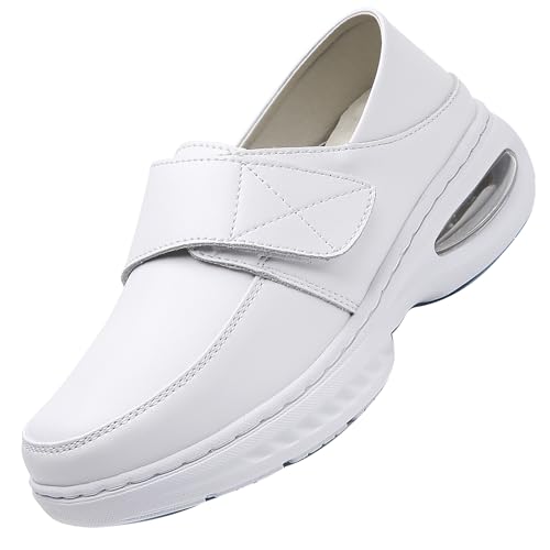 Beita Women's Nurse Shoes Slip On Women's Loafer Shoes Anti Slip Healthcare Work Shoes Lightweight，White, 8