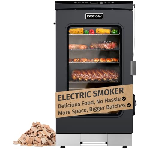 EAST OAK 30' Electric Smoker for Outdoors | Built-in Meat Probe & Up to 6× Longer Smokes on a Single Load | Side Chip Loader for Uninterrupted Smoking | Bigger Batches with 725 sq in Cooking Area