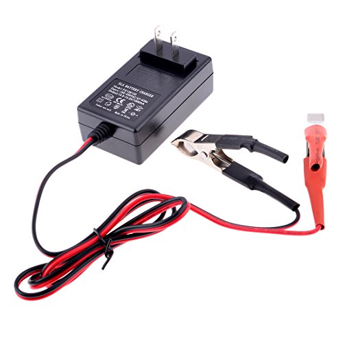 PeleusTech Battery Charger, 12V 14.4V 1A Portable Lead Acid Battery Smart Charger Maintainer - Black