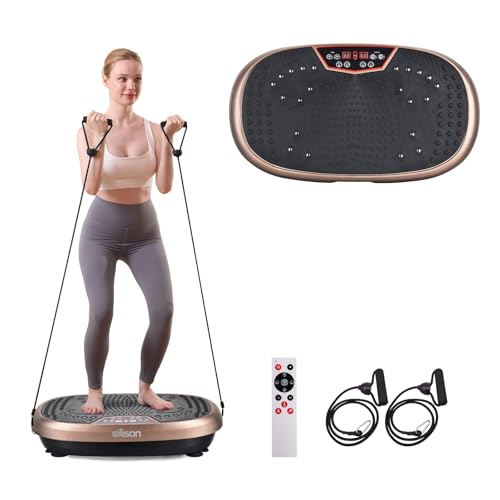 EILISON FitMax 3D XL Vibration Plate Exercise Machine - Whole Body Workout Vibration Platform w/Loop Bands - Lymphatic Drainage Machine for Weight Loss, Shaping, Wellness, Recovery