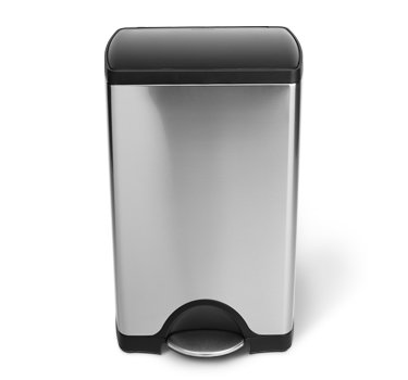simplehuman 38 Liter / 10 Gallon Rectangular Kitchen Step Trash Can, Brushed Stainless Steel with Plastic Lid