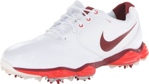 NIKE Golf Men's NIKE Lunar Control II Golf Shoe, White/Challenge Red/Team Red, 12 D(M) US
