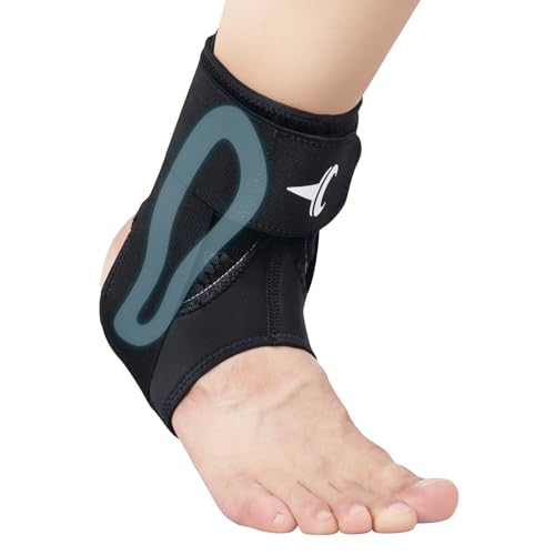 TOMUST Ankle Brace with Side Stabilizers, Adjustable Ankle Support for Achilles Tendon, Plantar Fasciitis, Sprain, Joint Pain, Ankle Brace for Running, Basketball, Fitness, Lightweight, Breathable, S
