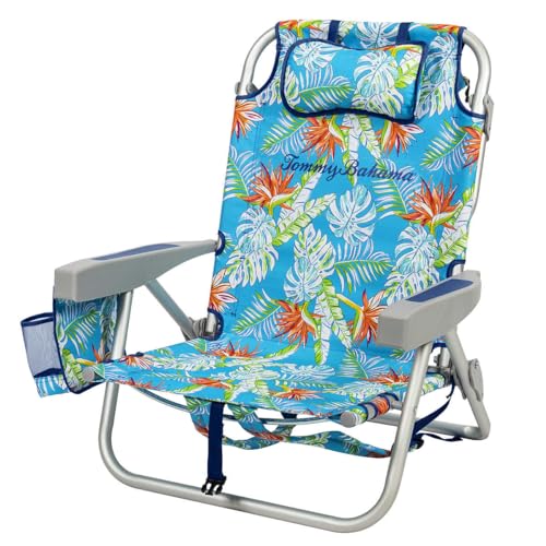 Tommy Bahama 2 Pack Backpack Beach Chair 5 Position Chair, Including Lay Flat (Floral)